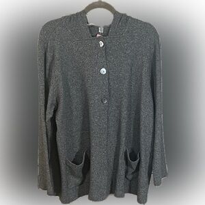 Pure Jill Gray Cardigan 2X Plus Size Soft Cozy Button Front Sweater